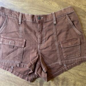 Wild Fable Women’s Brown Mid Rise Utility Denim Short Junior Size L NWT